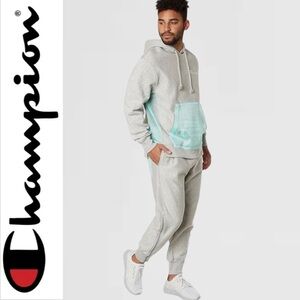 Men’s Champion Mesh Pocket Hoodie Pullover‎ Sweatshirt Oxford Grey Large